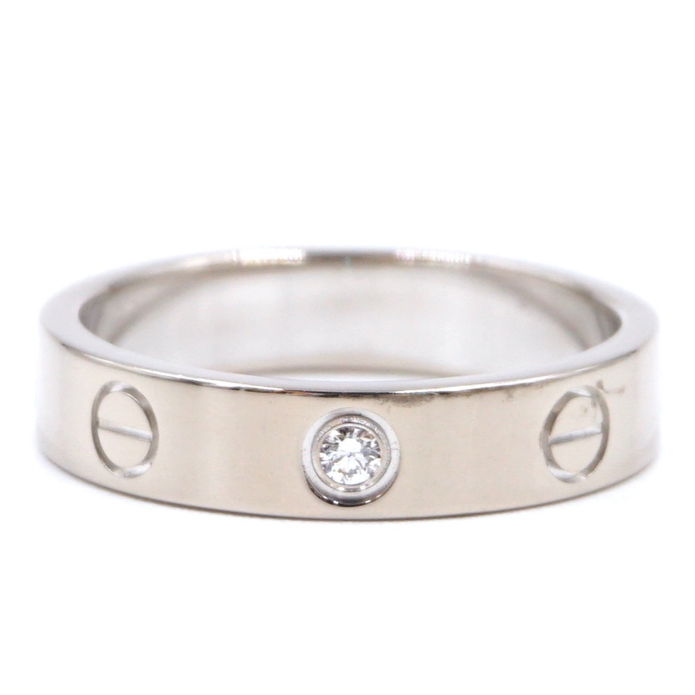 18k Rare 1p Diamond Love 3.5mm Wide Size 51 6 Ring - Picture 2 of 8